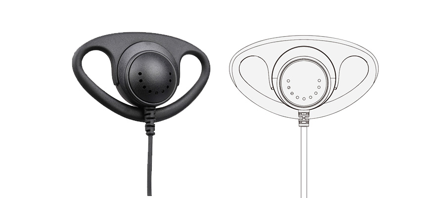 2.5mm d shape earpiece