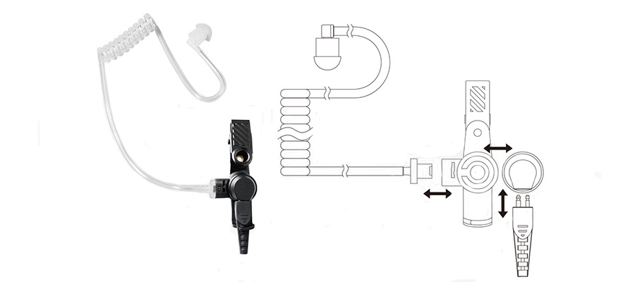 walkie talkie air tube earpiece